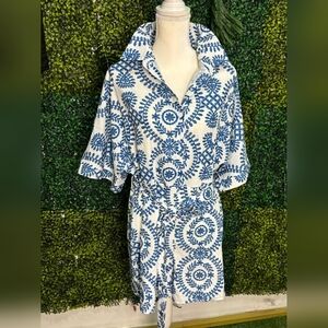 SHEIN Blue Embroidered Pattern Dress